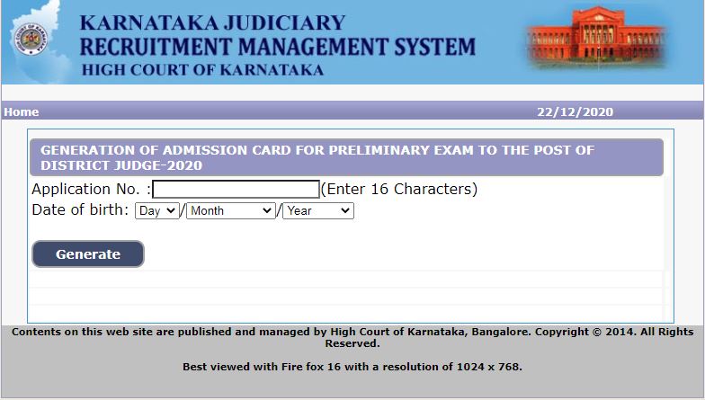 ಕರ್ನಾಟಕ ಉಚ್ಚ ನ್ಯಾಯಾಲಯ ನೇಮಕಾತಿಯ ಜಿಲ್ಲಾ ನ್ಯಾಯಾಧೀಶ ಹುದ್ದೆಗಳ ಪ್ರಿಲಿಮಿನರಿ ಪ್ರವೇಶ ಪತ್ರ ಔಟ್ ಕರ್ನಾಟಕ ಉಚ್ಚ ನ್ಯಾಯಾಲಯ ನೇಮಕಾತಿಯ ಜಿಲ್ಲಾ ನ್ಯಾಯಾಧೀಶ ಹುದ್ದೆಗಳ ಪ್ರಿಲಿಮಿನರಿ ಪ್ರವೇಶ ಪತ್ರ ಔಟ್
