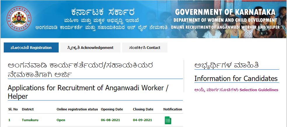 ತುಮಕೂರು ಅಂಗನವಾಡಿ ಕೇಂದ್ರಗಳಲ್ಲಿ 358 ಕಾರ್ಯಕರ್ತೆ ಮತ್ತು ಸಹಾಯಕಿ ಹುದ್ದೆಗಳ ನೇಮಕಾತಿ ತುಮಕೂರು ಅಂಗನವಾಡಿ ಕೇಂದ್ರಗಳಲ್ಲಿ 358 ಕಾರ್ಯಕರ್ತೆ ಮತ್ತು ಸಹಾಯಕಿ ಹುದ್ದೆಗಳ ನೇಮಕಾತಿ