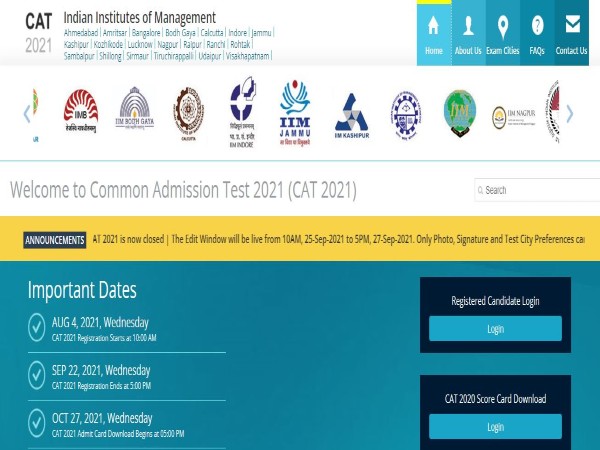 ಕ್ಯಾಟ್ 2021ರ ಪರೀಕ್ಷಾ ಪ್ರವೇಶ ಪತ್ರ ರಿಲೀಸ್ ಕ್ಯಾಟ್ 2021ರ ಪರೀಕ್ಷಾ ಪ್ರವೇಶ ಪತ್ರ ರಿಲೀಸ್